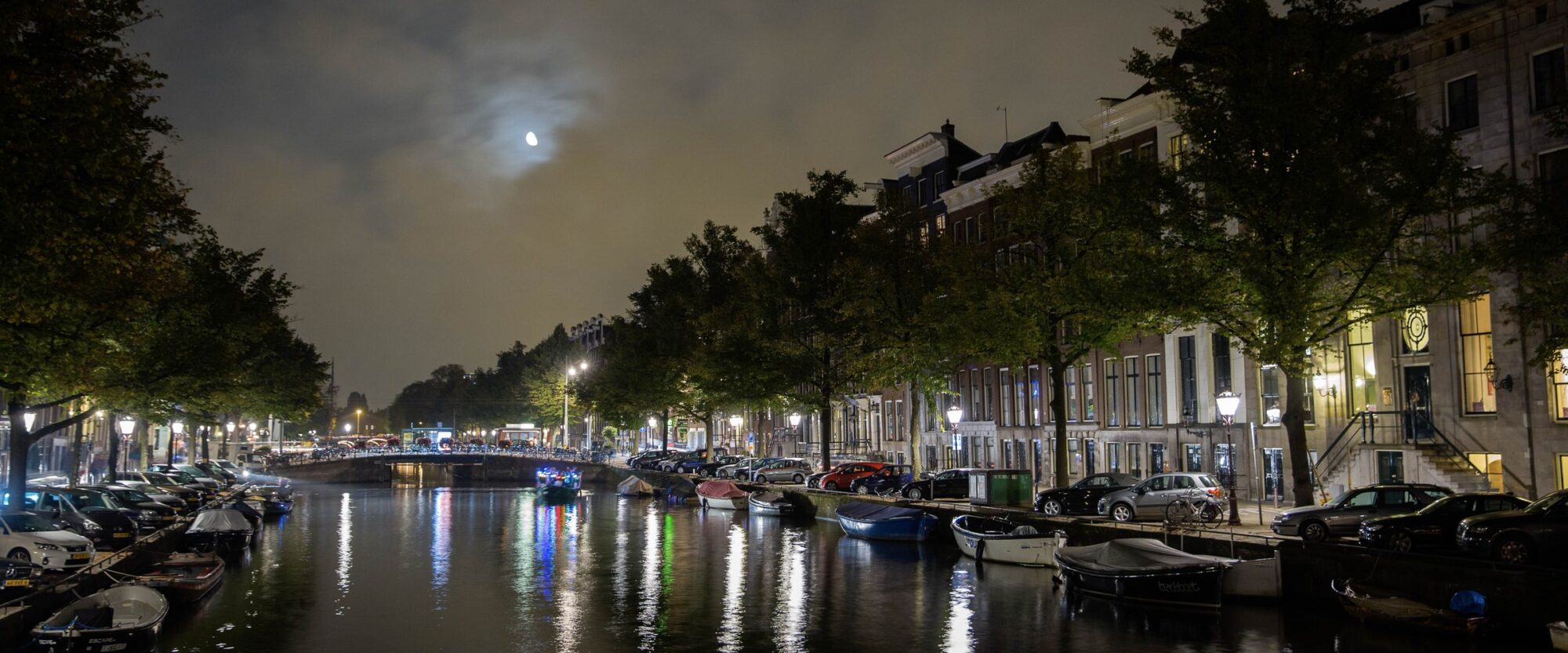 Moon over the canal