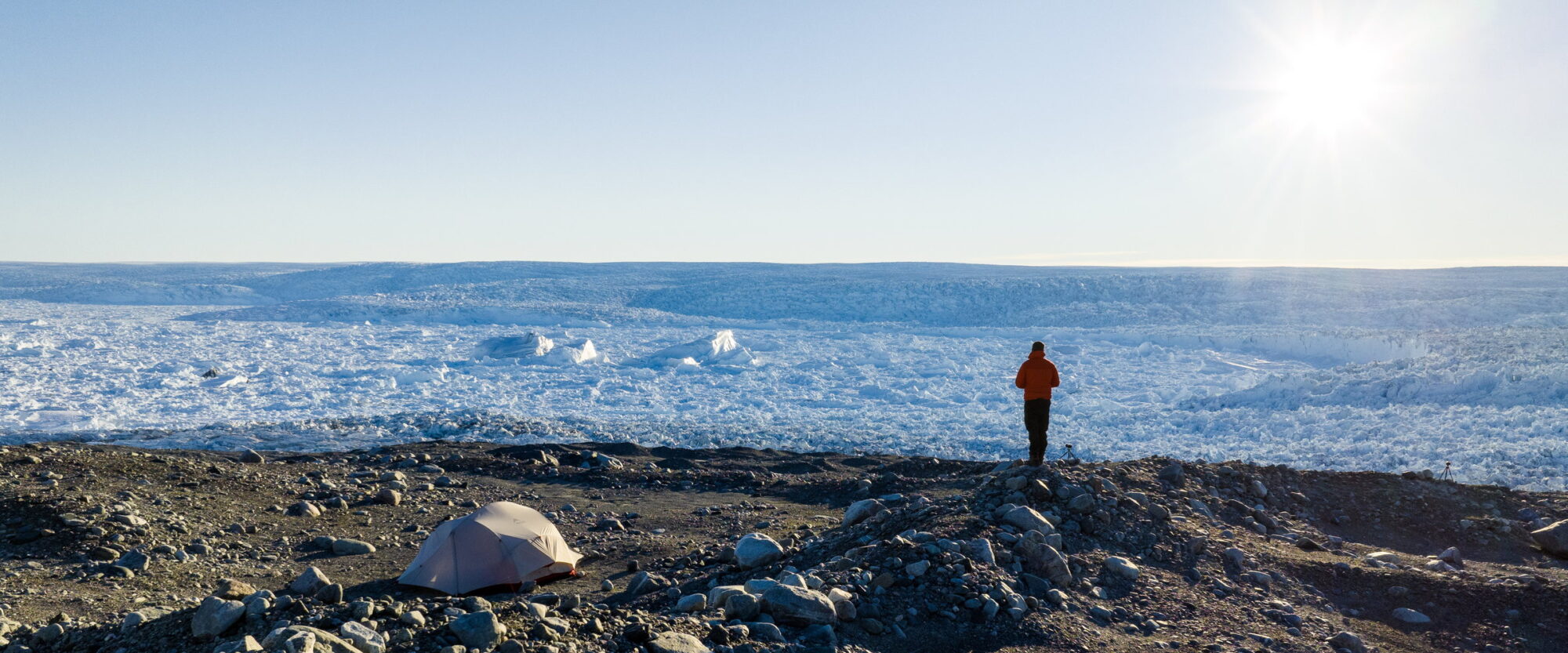 Camp above the ice fjord