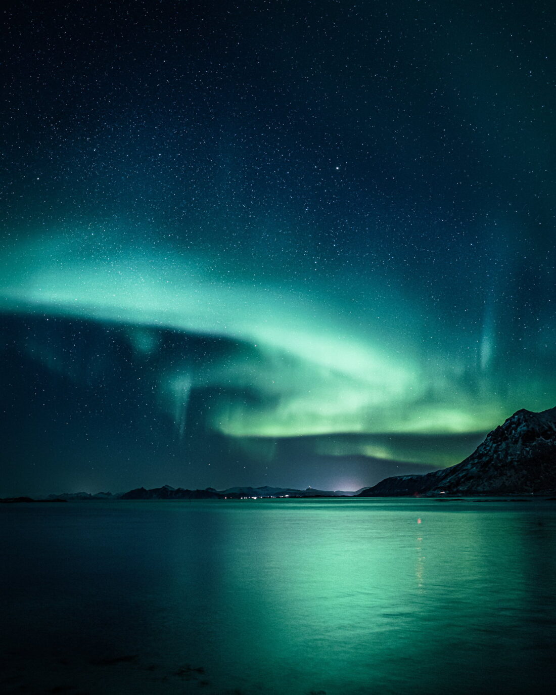 Green over the fjord