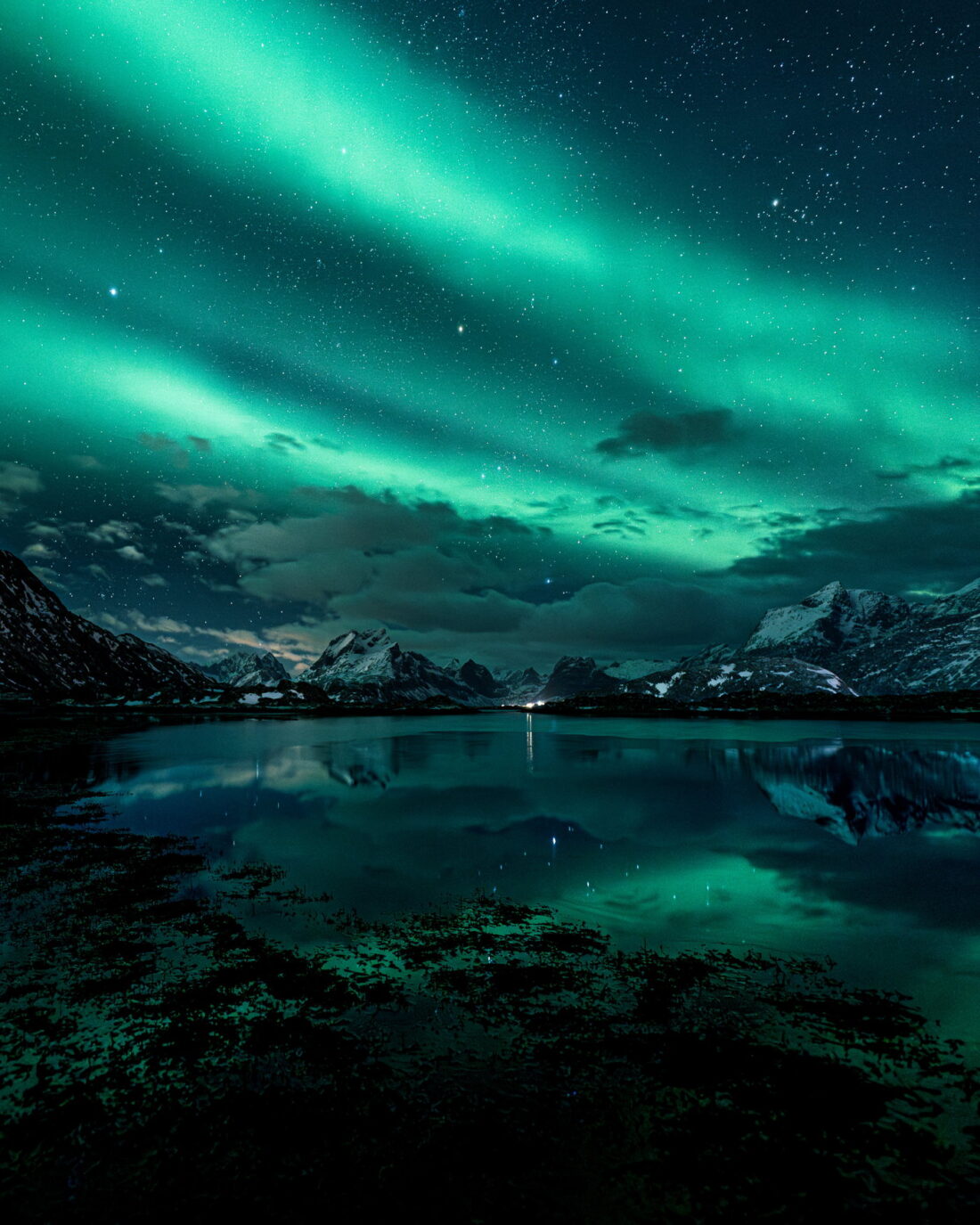 Aurora over the peaks