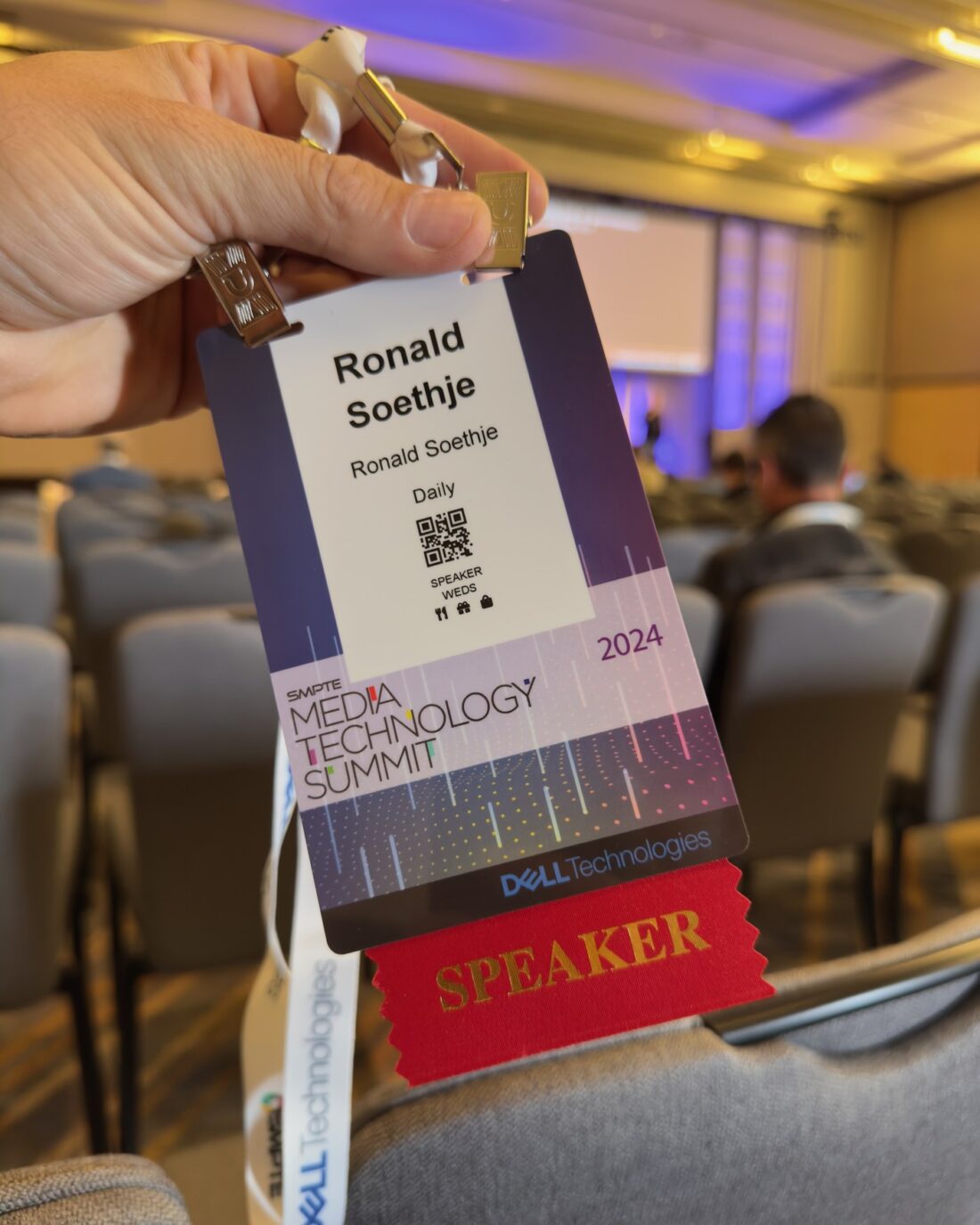 Speaker badge for the summit