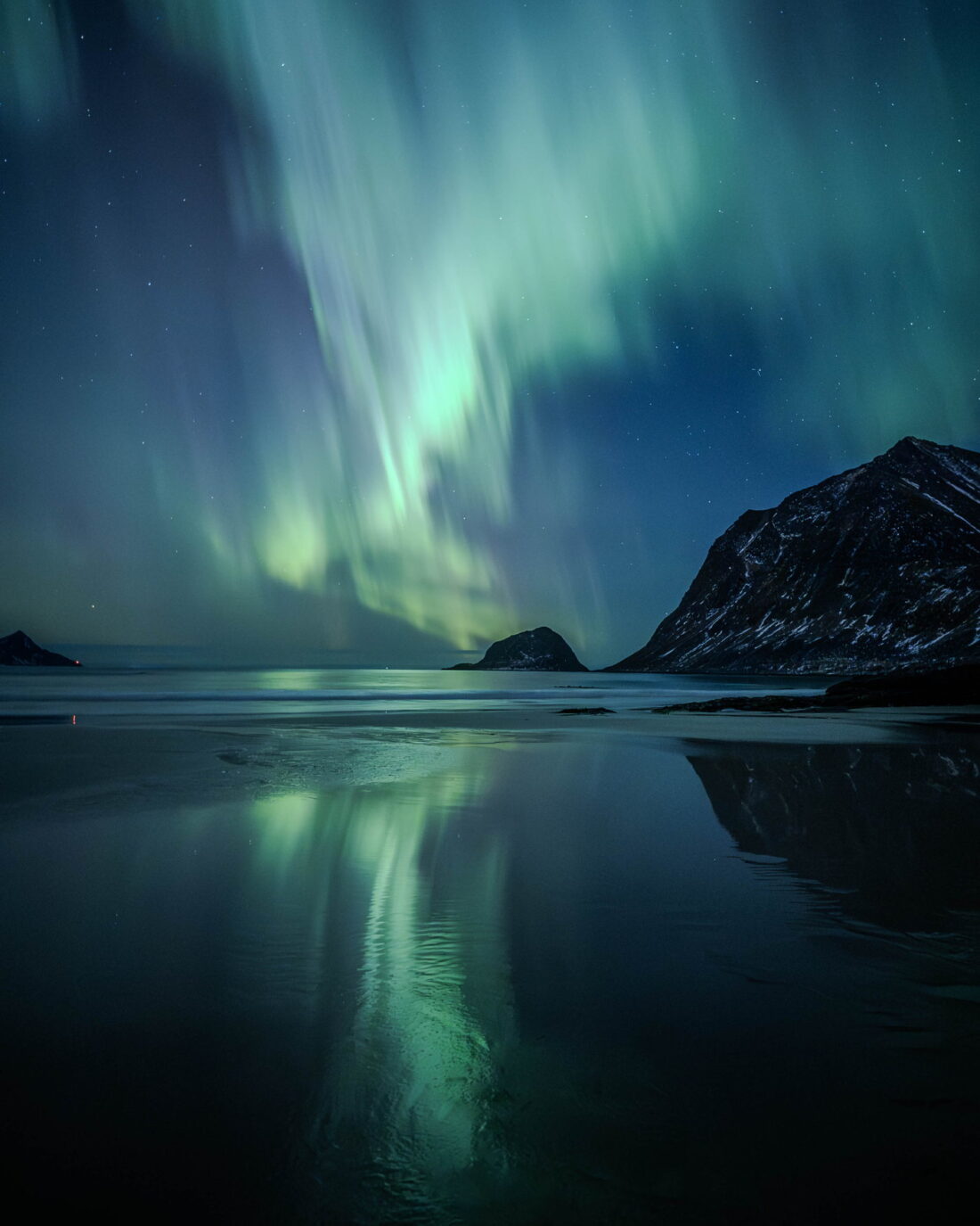 Aurora on the beach