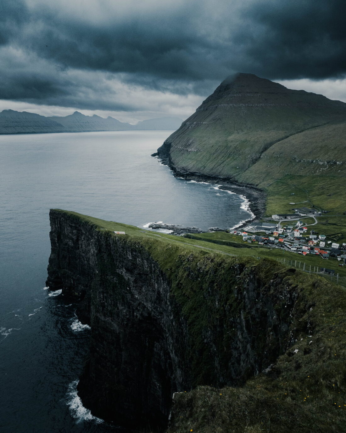 Cliff edge above the village