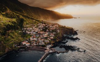 Seixal at sunset, the north coast in the last light